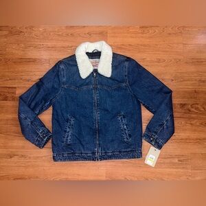 Levi’s Denim Western Jacket With Removable Sherpa Lined Collar Size Medium